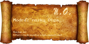 Modránszky Olga névjegykártya