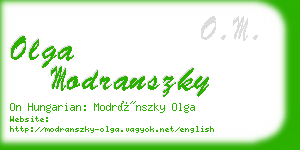 olga modranszky business card